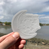 Flower Moon Transparent Vinyl Sticker - White lines