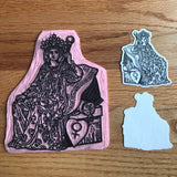 Transparent Vinyl Sticker of The Empress - Black lines