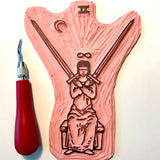 two of swords tarot stamp art