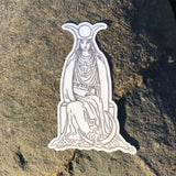 Transparent Vinyl Sticker of The High Priestess - Black lines