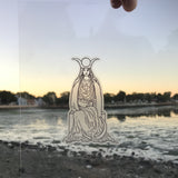 Transparent Vinyl Sticker of The High Priestess - Black lines