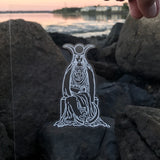 Transparent Vinyl Sticker of The High Priestess - White lines