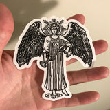 Transparent Vinyl Sticker of Temperance - Black lines