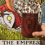 Transparent Vinyl Sticker of The Venus Heart from The Empress card - Black lines