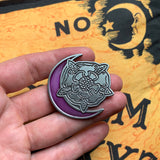 Death Flower Moon Enamel Pin - Purple Moon