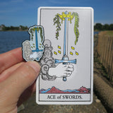 ace of swords tarot enamel pin