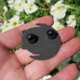 Death Flower Moon Enamel Pin - Black Moon