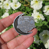 Death Flower Moon Enamel Pin - Black Moon