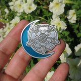 Death Flower Moon Enamel Pin - Blue Moon