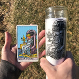 Transparent Vinyl Sticker of the Queen of Cups - Black lines