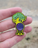 glow in the dark witch enamel pin