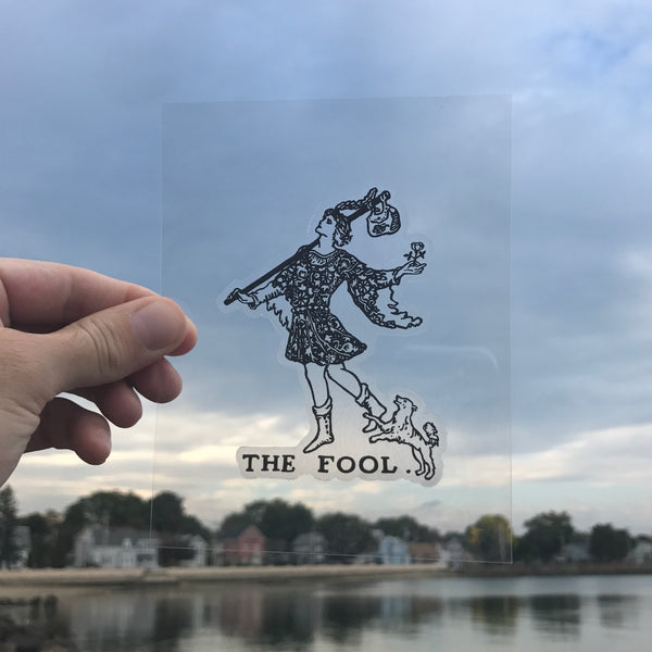 Transparent Vinyl Sticker of The Fool - Black lines