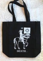 death tarot tote bag
