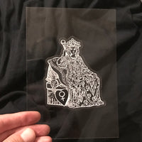 Transparent Vinyl Sticker of The Empress - White lines