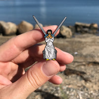 two of swords tarot enamel pin