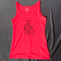 Red Stretch Tank Top printed with The Empress - Ladies size 8