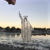 Transparent Vinyl Sticker of The Magician - Black lines