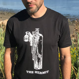 The Hermit T-shirt — print from hand carved stamp