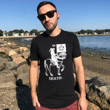 Death on Horsey T-shirt — print from hand carved stamp