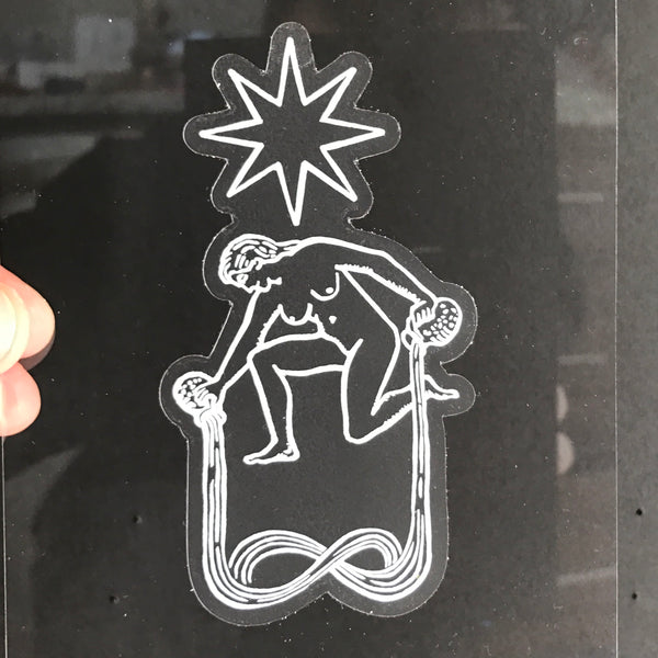 Transparent Vinyl Sticker of The Star - White lines