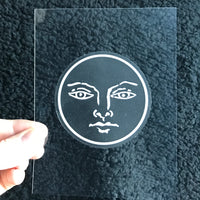 Transparent Vinyl Sticker of The Sun - White lines
