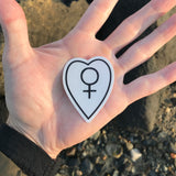 Transparent Vinyl Sticker of the Small Venus Heart (for phone) - Black lines