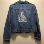 Jean Jacket printed with The Empress in white ink