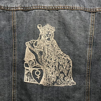 Jean Jacket printed with The Empress in white ink