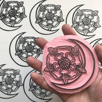 Flower Moon Transparent Vinyl Sticker - White lines