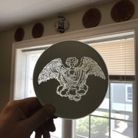 Etched circular mirror - Raphael from The Lovers card