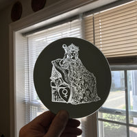Etched circular mirror - The Empress