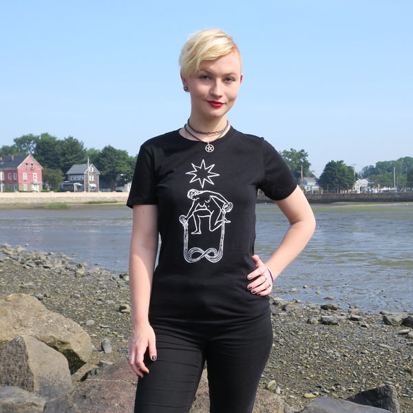 The Star Tarot T-shirt — print from hand carved stamp