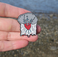 three of swords tarot enamel pin