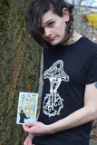 Seven of Cups Tarot T-shirt — print from hand carved stamp
