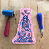 The High Priestess T-shirt — print from hand carved stamp