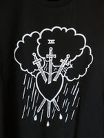 Three of Swords T-shirt — print from hand carved stamp