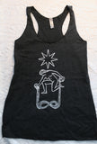 The Star Infinity Ladies' Tank Top Dark Gray/Vintage Black Next Level Brand Triblend Racerback