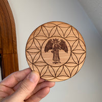 Wooden Crystal Grid - Temperance