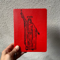 Hand Printed Red Hard Cover Journal - The Magician