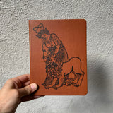 Hand Printed Brown Hard Cover Journal - Strength