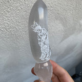 Engraved Selenite Knife - Strength