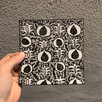Transparent Vinyl Sticker of Pomegranate Pattern - Black lines