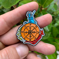 wheel of fortune tarot enamel pin