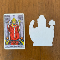 Transparent Vinyl Sticker of The Hierophant - White lines