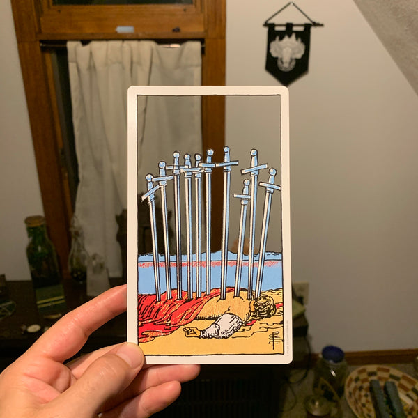 Tarot Card Cut Out - Ten of Swords