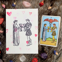 Tarot Valentine - Two of Cups (little hearts)