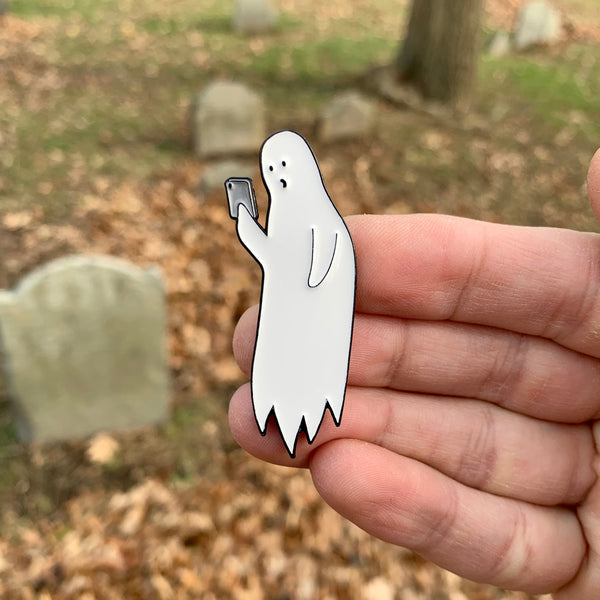 ghost with phone pin