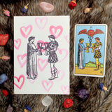 Tarot Valentine - Two of Cups (medium hearts)