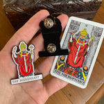 the hierophant tarot enamel pin