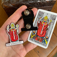 the hierophant tarot enamel pin